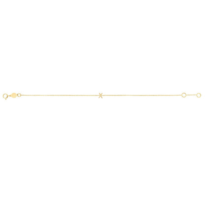 14K Yellow Gold Mini Initial X Bracelet