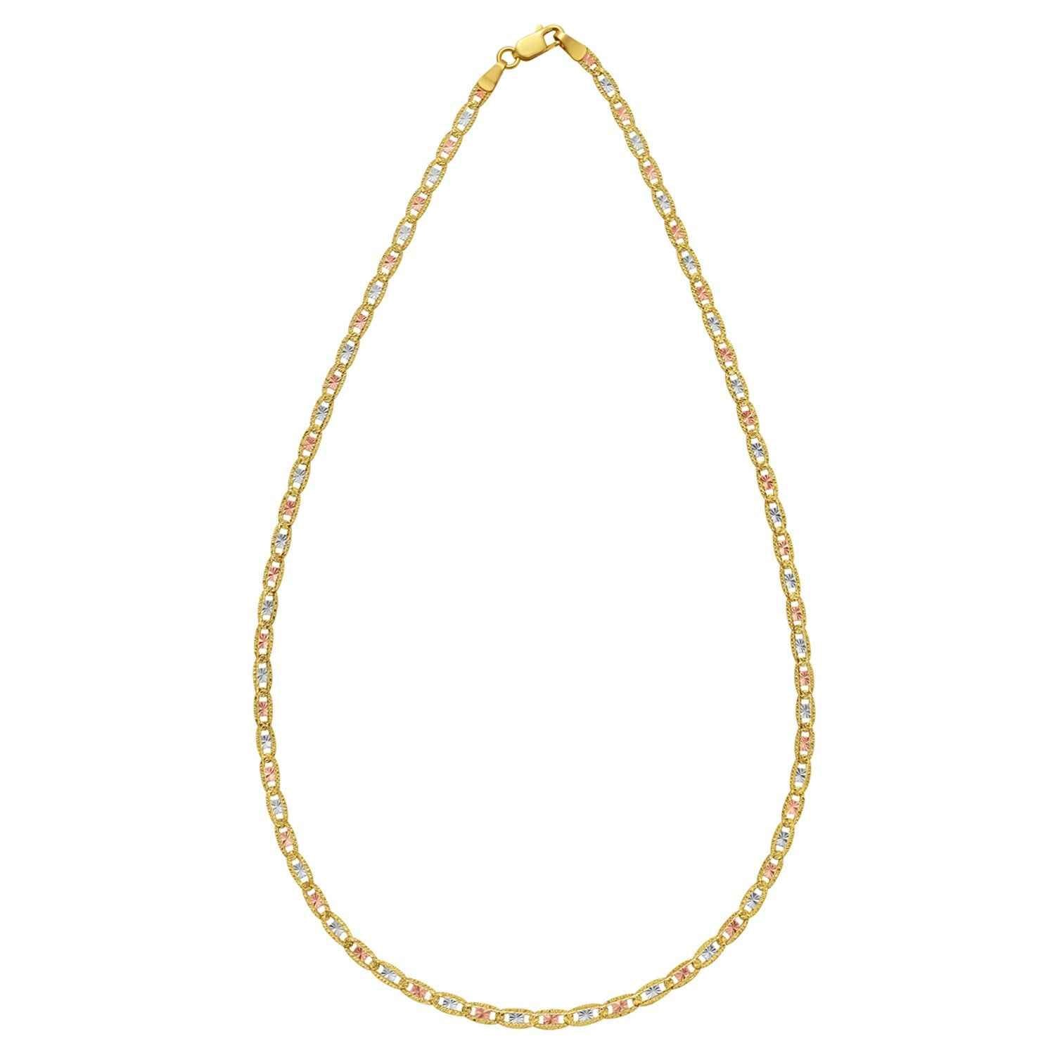 14k tri-colour gold chain