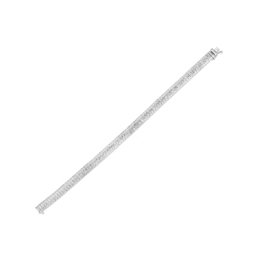 14k White Gold Diamante Flex Bracelet (5.80 mm) in a sleek high-contrast midnight luxury editorial style