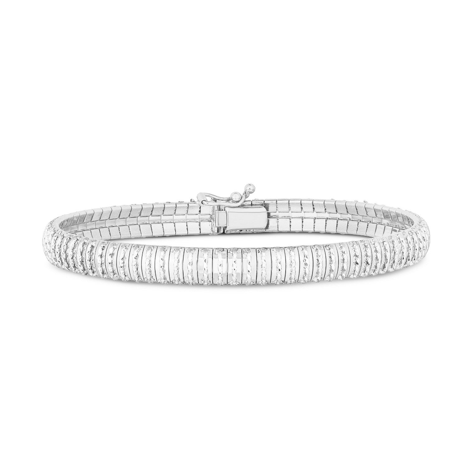 14k White Gold Diamante Flex Bracelet (5.80 mm) - Peelerie