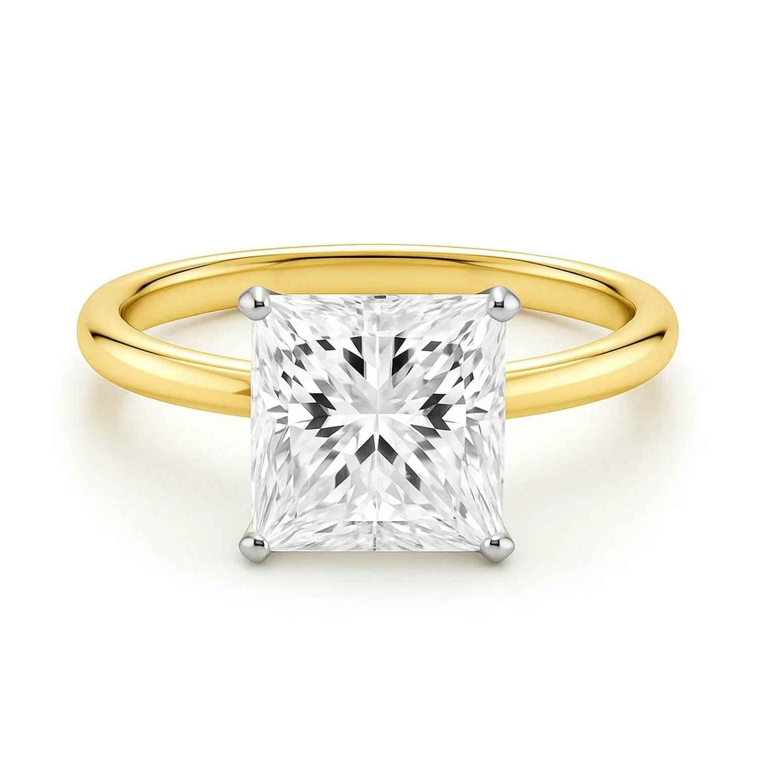 10k yellow gold ring set with lab-grown diamonds