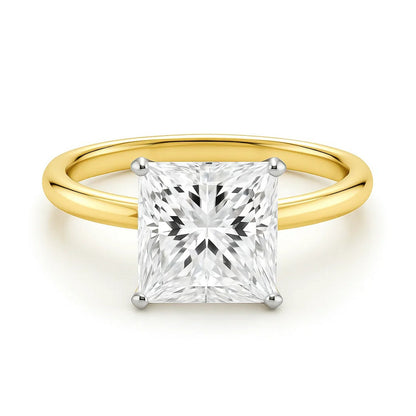5 Carat Princess Lab Grown IGI G/VS1 Diamond Solitaire Ring in 10K Yellow Gold