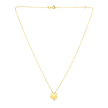 14K Yellow Gold Four Leaf Clover Necklace