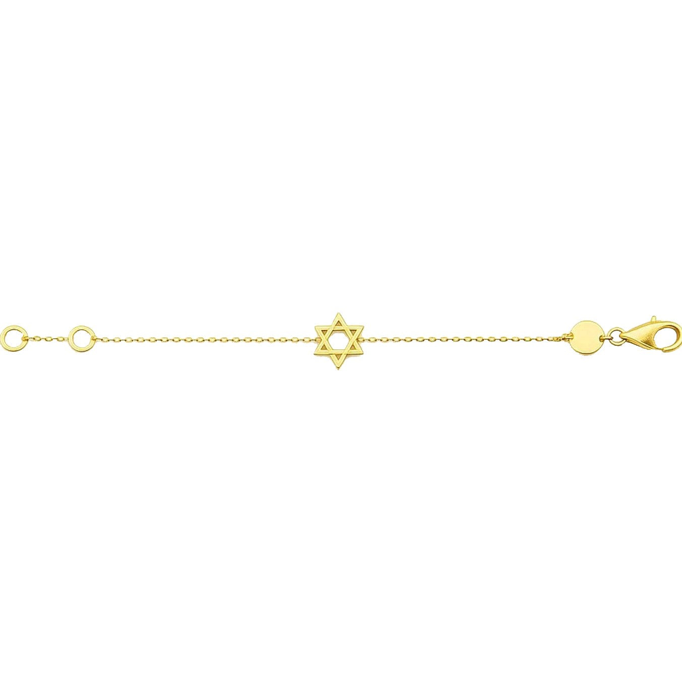 14k Yellow Gold Star of David Bracelet