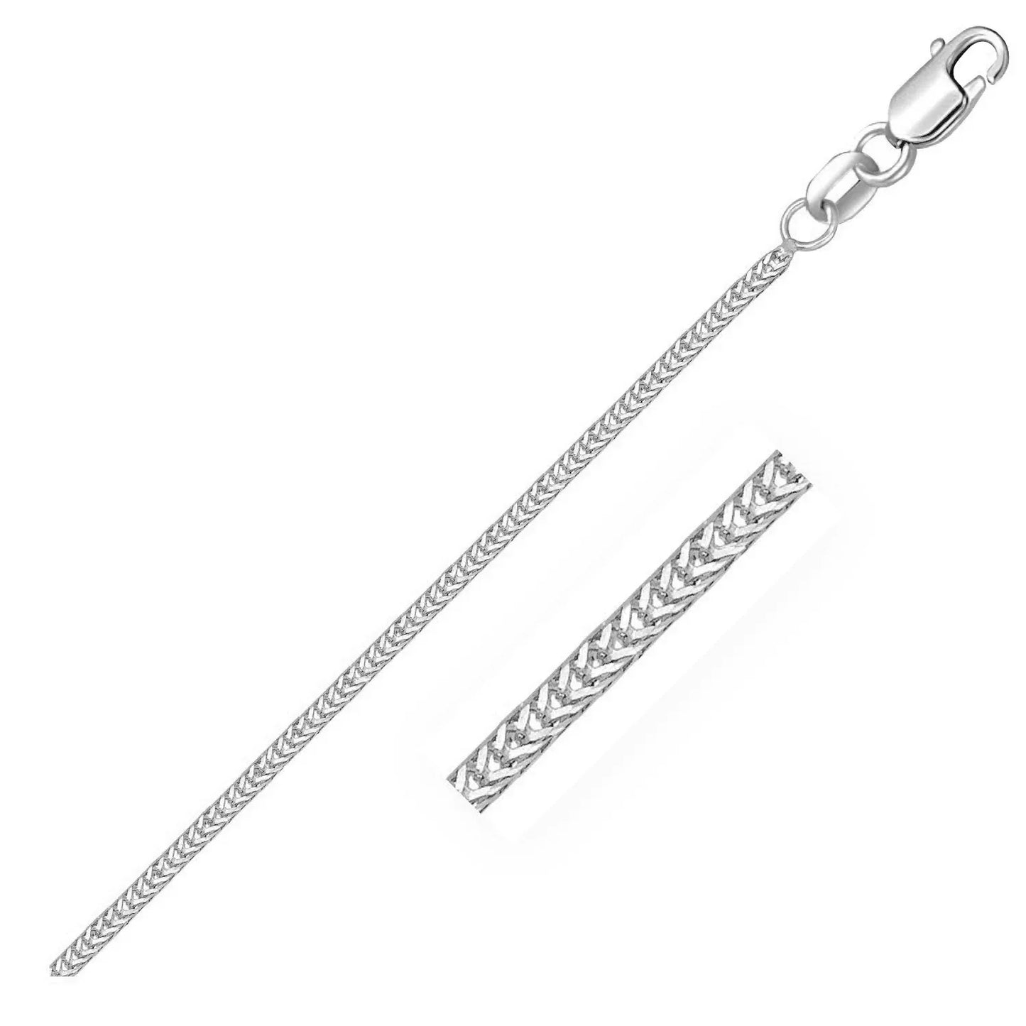 14k White Gold Foxtail Chain (1.00 mm) - Peelerie