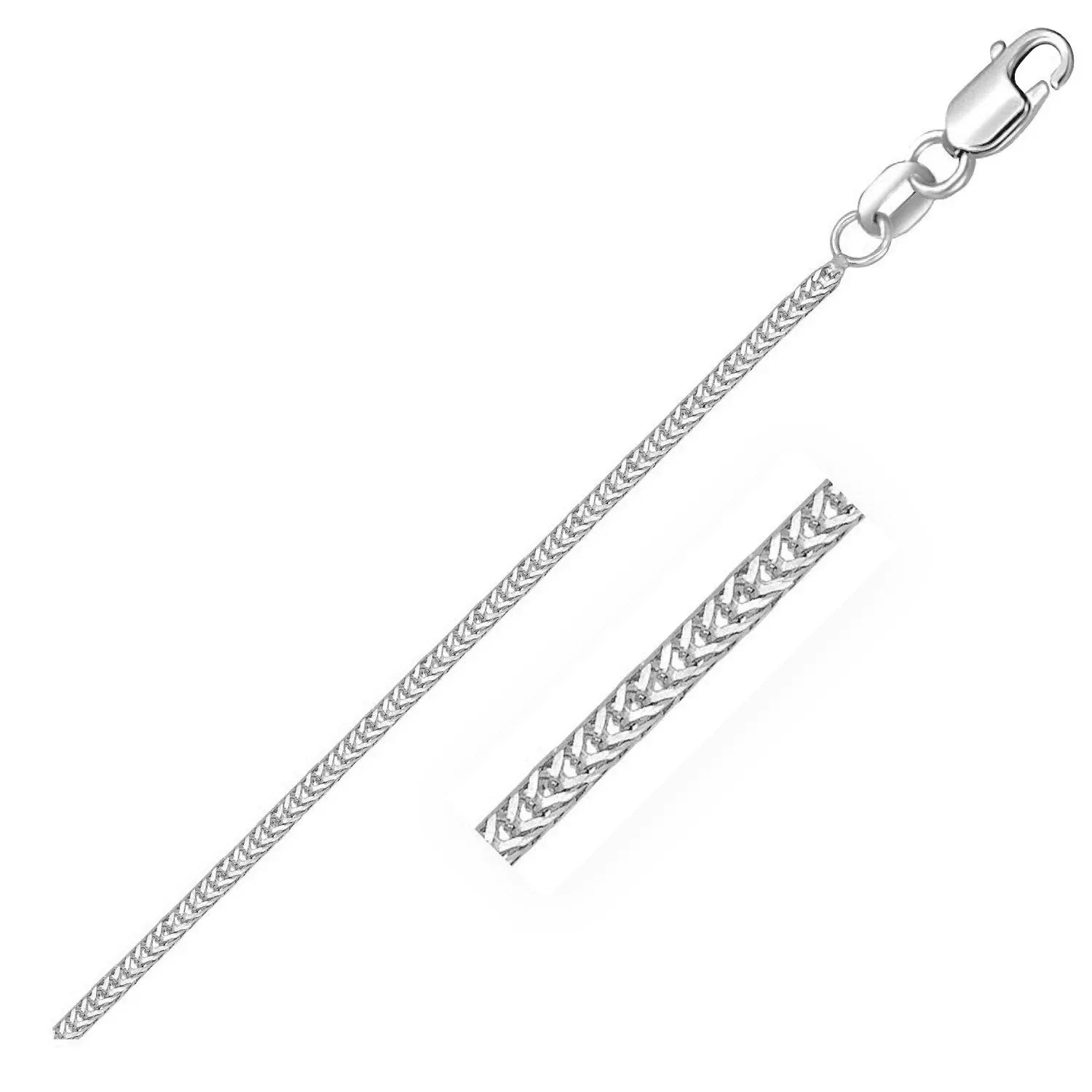 14k White Gold Foxtail Chain (1.00 mm) - Peelerie