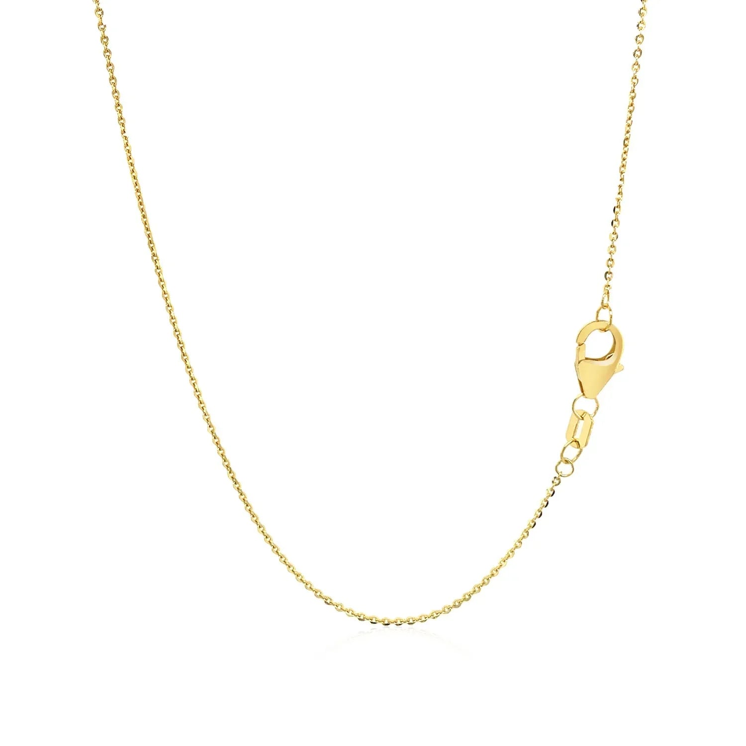 14k Yellow Gold Chain Necklace with Sliding Puffed Heart Charm - Peelerie