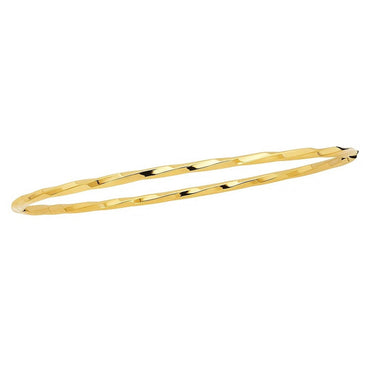 14k Yellow Gold Thin Twisted Shiny Bangle (2.50 mm)