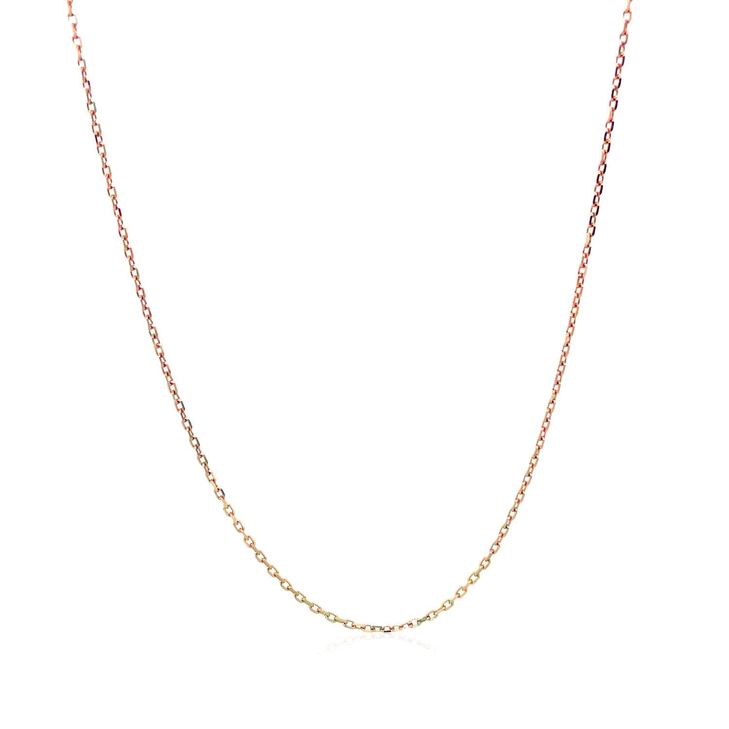 Diamond Cut Cable Link Chain in Rose Gold (0.87 mm) in a sleek high-contrast midnight luxury editorial style