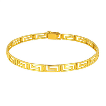14k Yellow Gold Fancy Greek Key Motif Bracelet (6.35 mm)