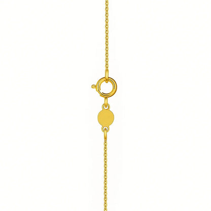 14K Yellow Gold Mini Diamond O Initial Pendant Necklace