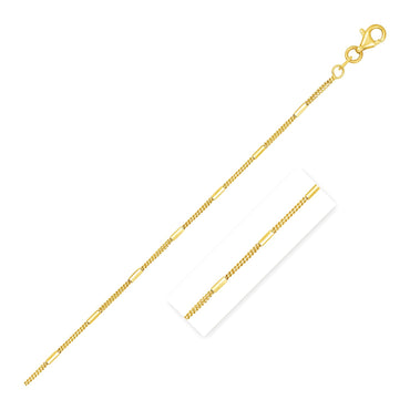 Diamond Cut Bar Links Pendant Chain in Yellow Gold (1.30 mm) - Peelerie