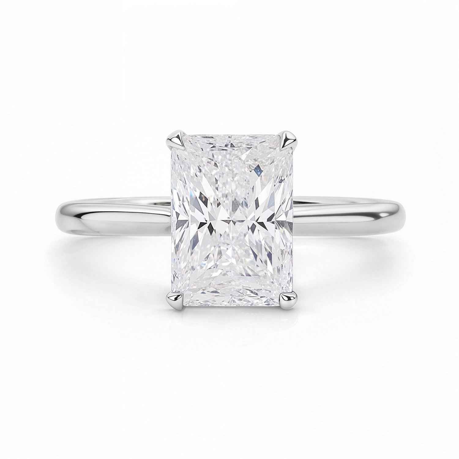 14k white gold ring set with lab-grown diamonds