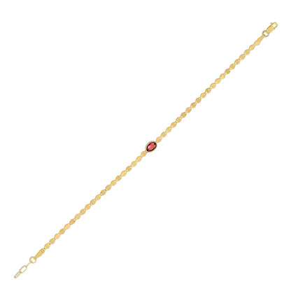 14K Yellow Gold Garnet Mirrored Chain (2.20 mm)