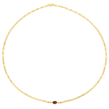 14K Yellow Gold Garnet Mirrored Chain (2.20 mm)