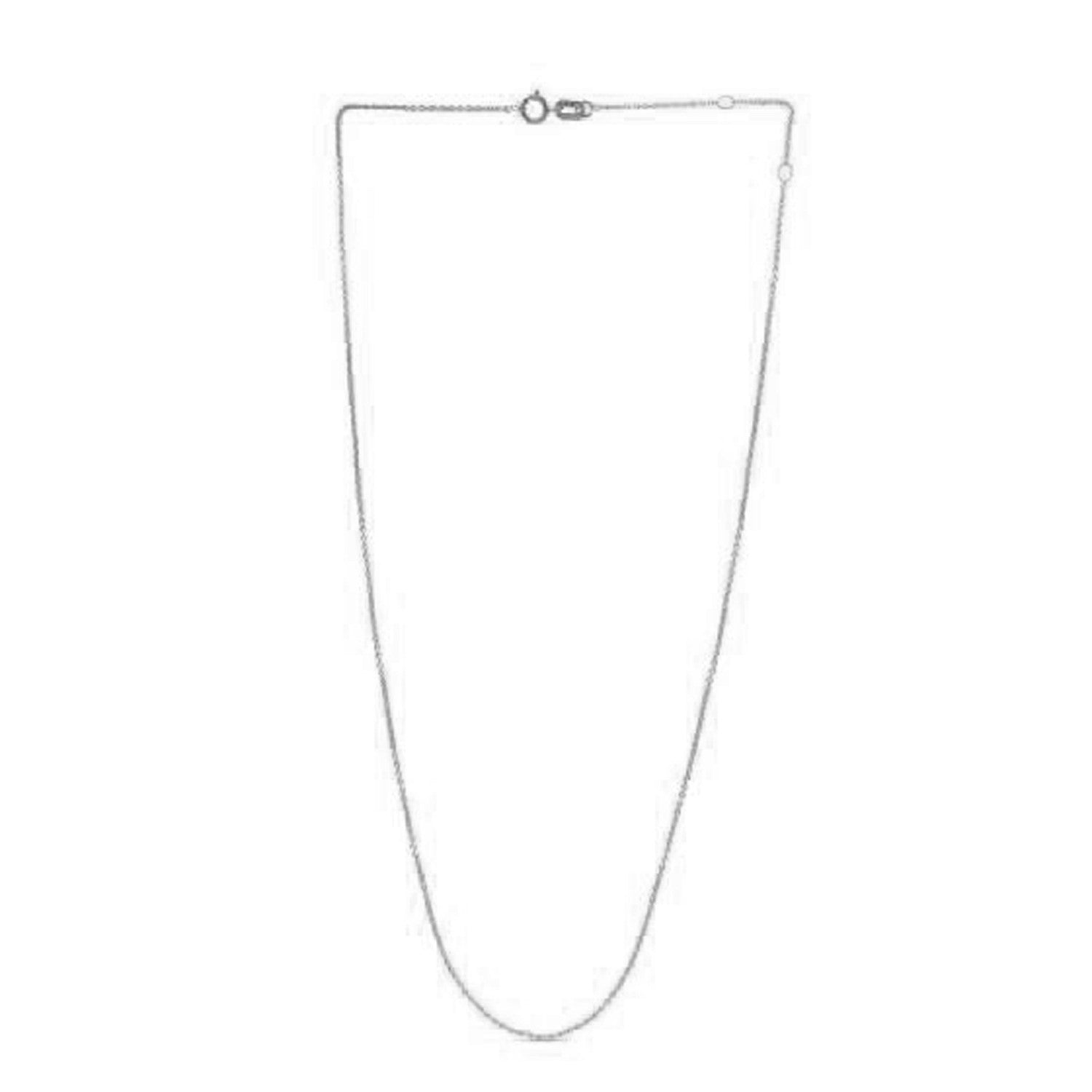 Adjustable Cable Chain in 14k White Gold (0.97 mm) in a sleek high-contrast midnight luxury editorial style