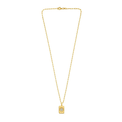 Sterling Silver Gold Plated Cubic Zirconia Starburst Locket Necklace