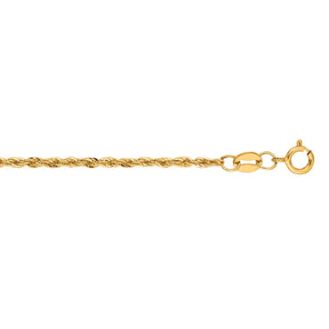 Lite Rope Chain Bracelet in 14k Yellow Gold  (1.50 mm)