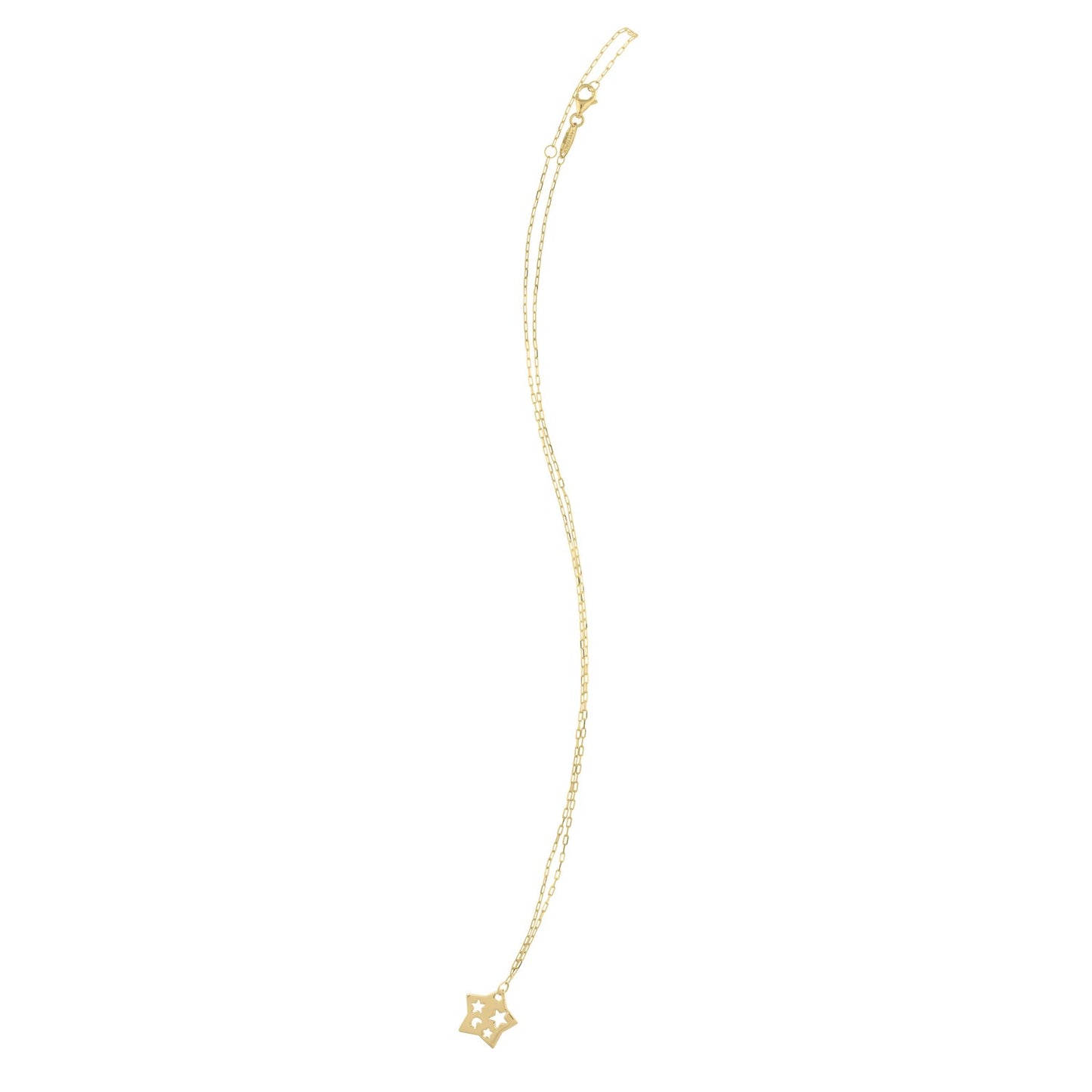 Cutout Star Necklace in 14K Yellow Gold