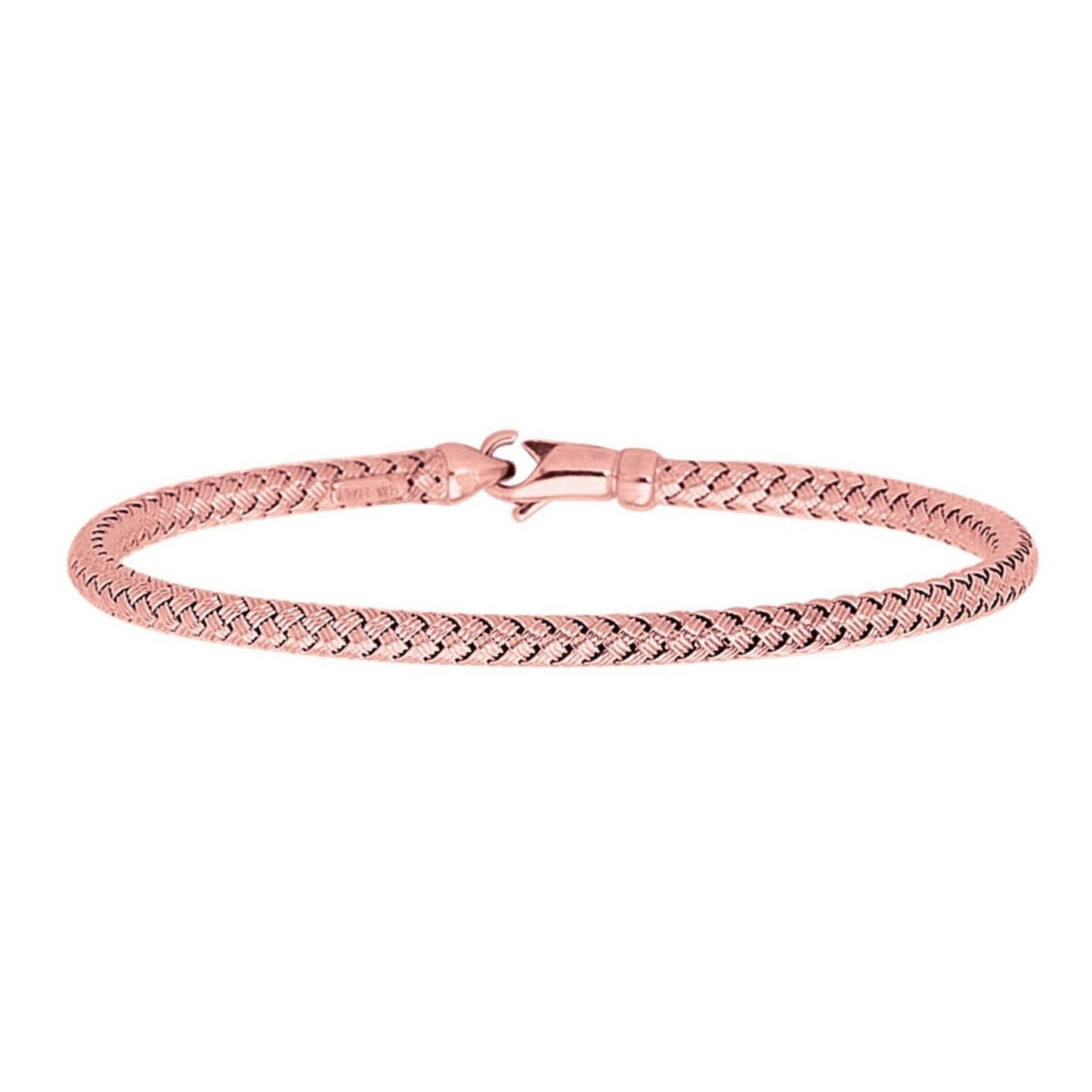14k Rose Gold Fancy Weave Motif Bangle (3.40 mm)