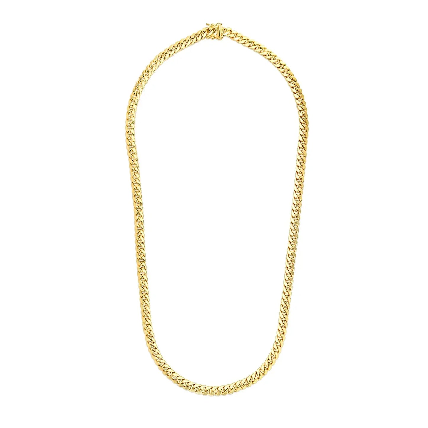14k Yellow Gold Semi Solid Miami Cuban Chain (6.60 mm) - Peelerie