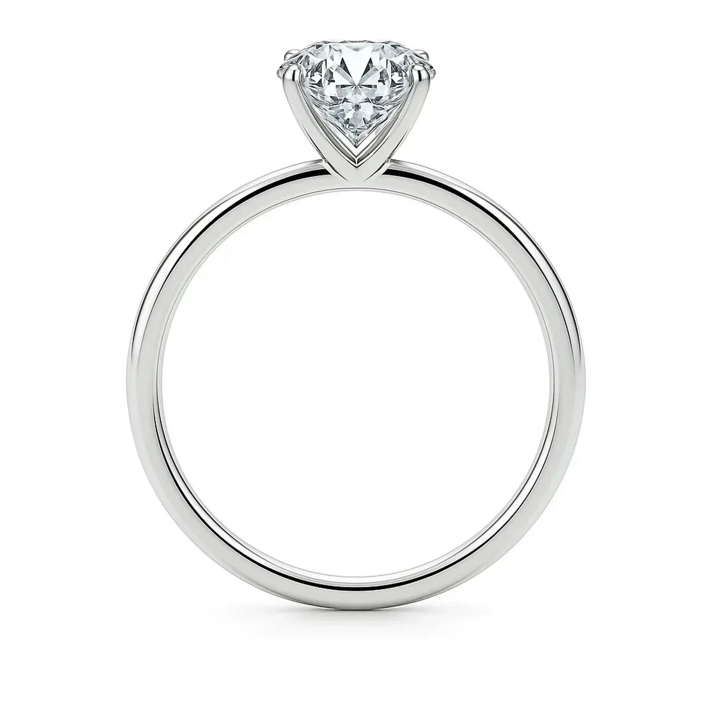 3 Carat Emerald Lab Grown IGI G/VS1 Diamond Solitaire Ring in 14K White Gold - Peelerie