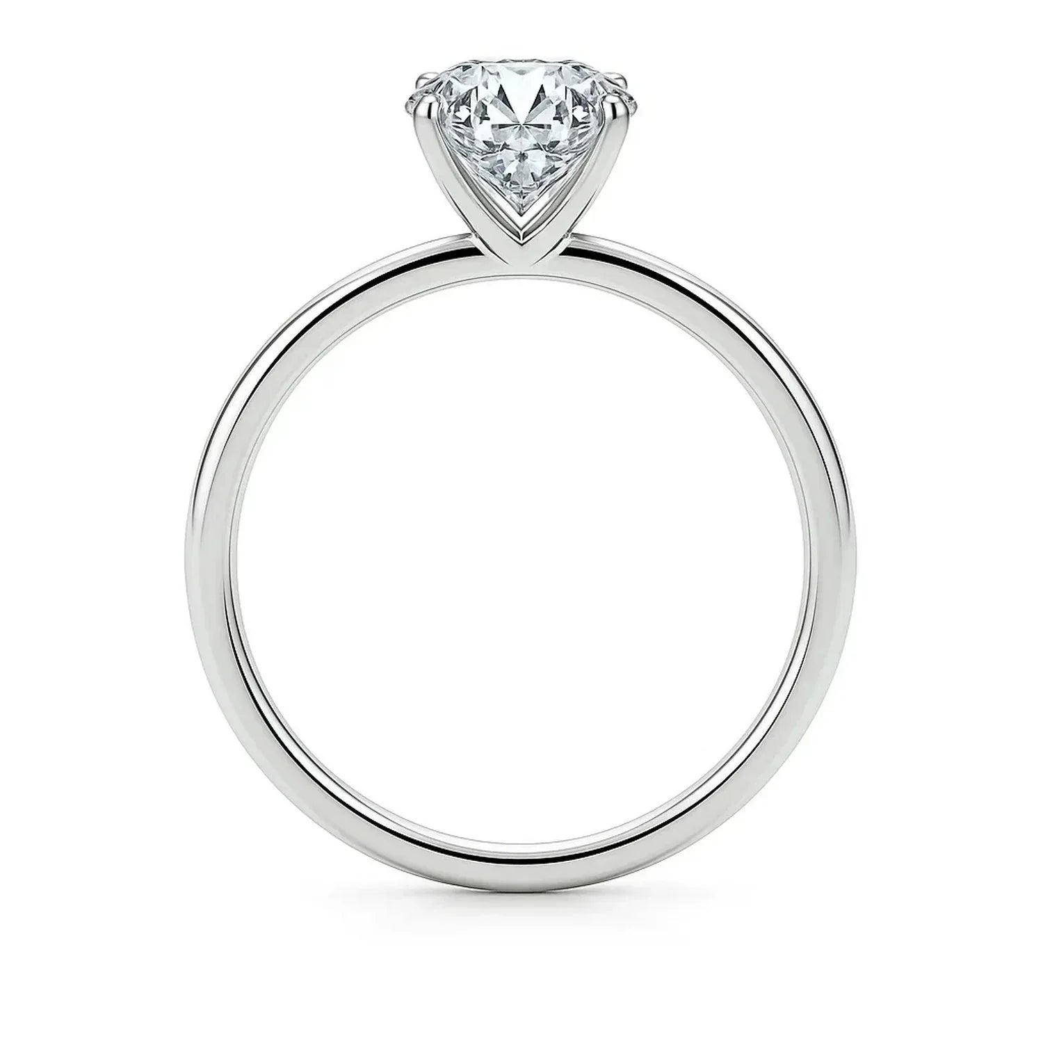 3 Carat Emerald Lab Grown IGI G/VS1 Diamond Solitaire Ring in 14K White Gold - Peelerie