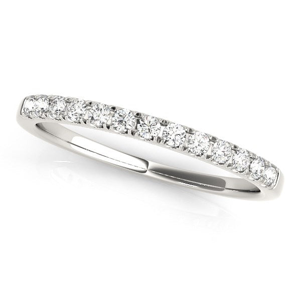 14k White Gold Timeless Diamond Wedding Ring (1/5 cttw) in a sleek high-contrast midnight luxury editorial style