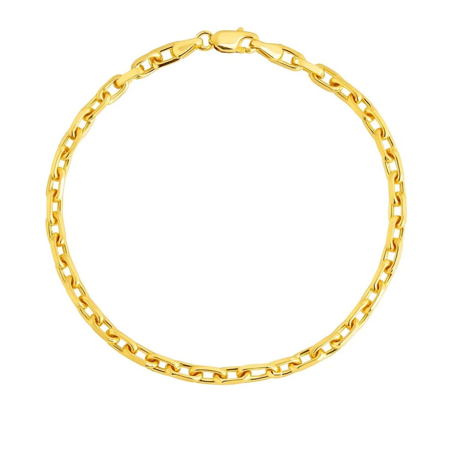 14k Yellow Gold French Cable Chain Bracelet  (3.60 mm)