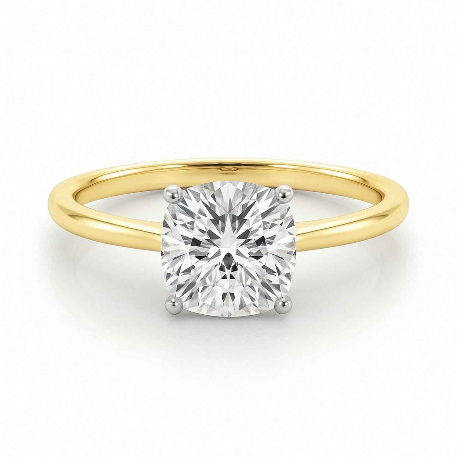 14k yellow gold ring set with lab-grown diamonds