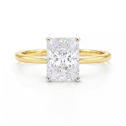 3 Carat Radiant Lab Grown IGI G/VS1 Diamond Solitaire Ring in 14K Yellow Gold