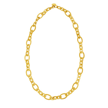 Large Flat Oval Link Necklace in 14K Yellow Gold (7.90 mm)