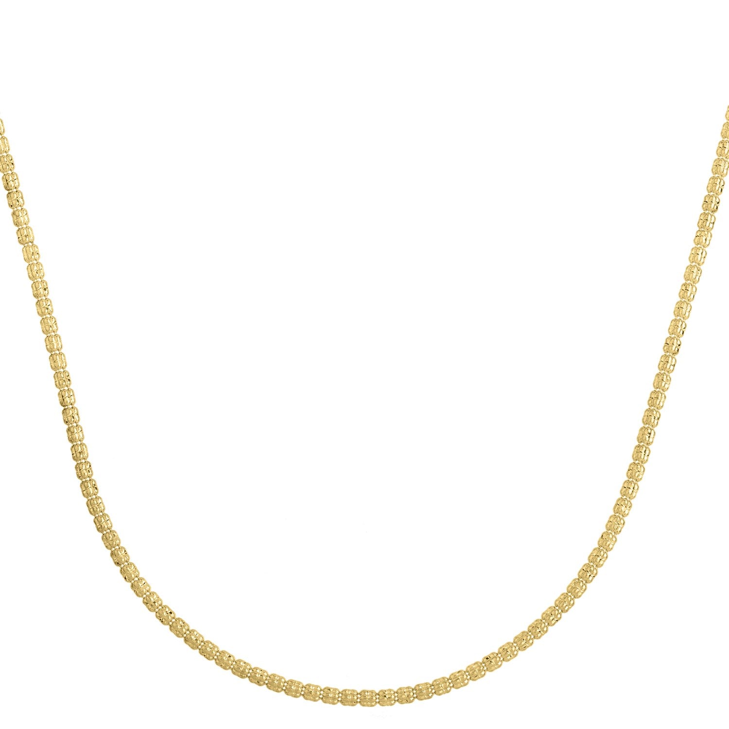 Ice Barrel Chain in 14k Yellow Gold (2.7 mm) in a sleek high-contrast midnight luxury editorial style