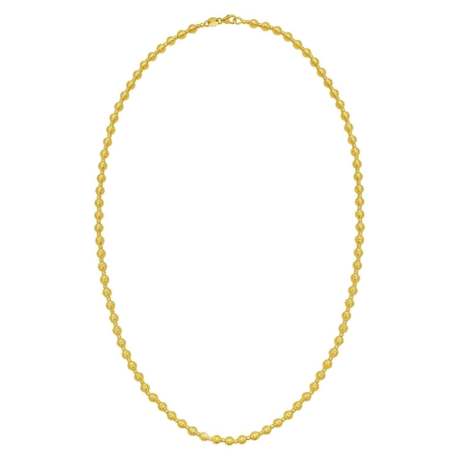 14K Yellow Gold Disco Diamond Cut Bead Chain (4.00 mm)