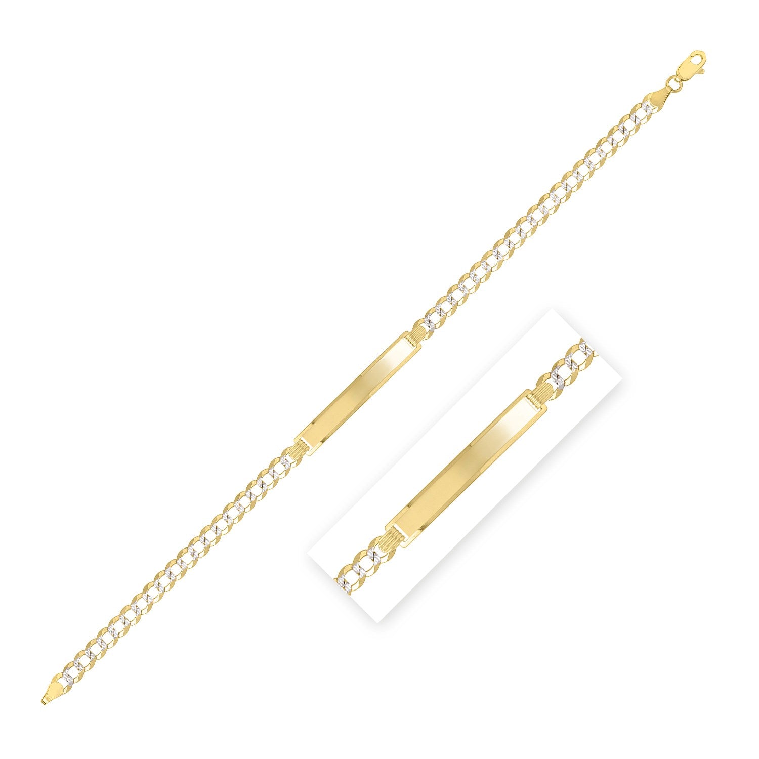14k Yellow Gold Pave Curb ID Bracelet (5.00 mm) in a sleek high-contrast midnight luxury editorial style