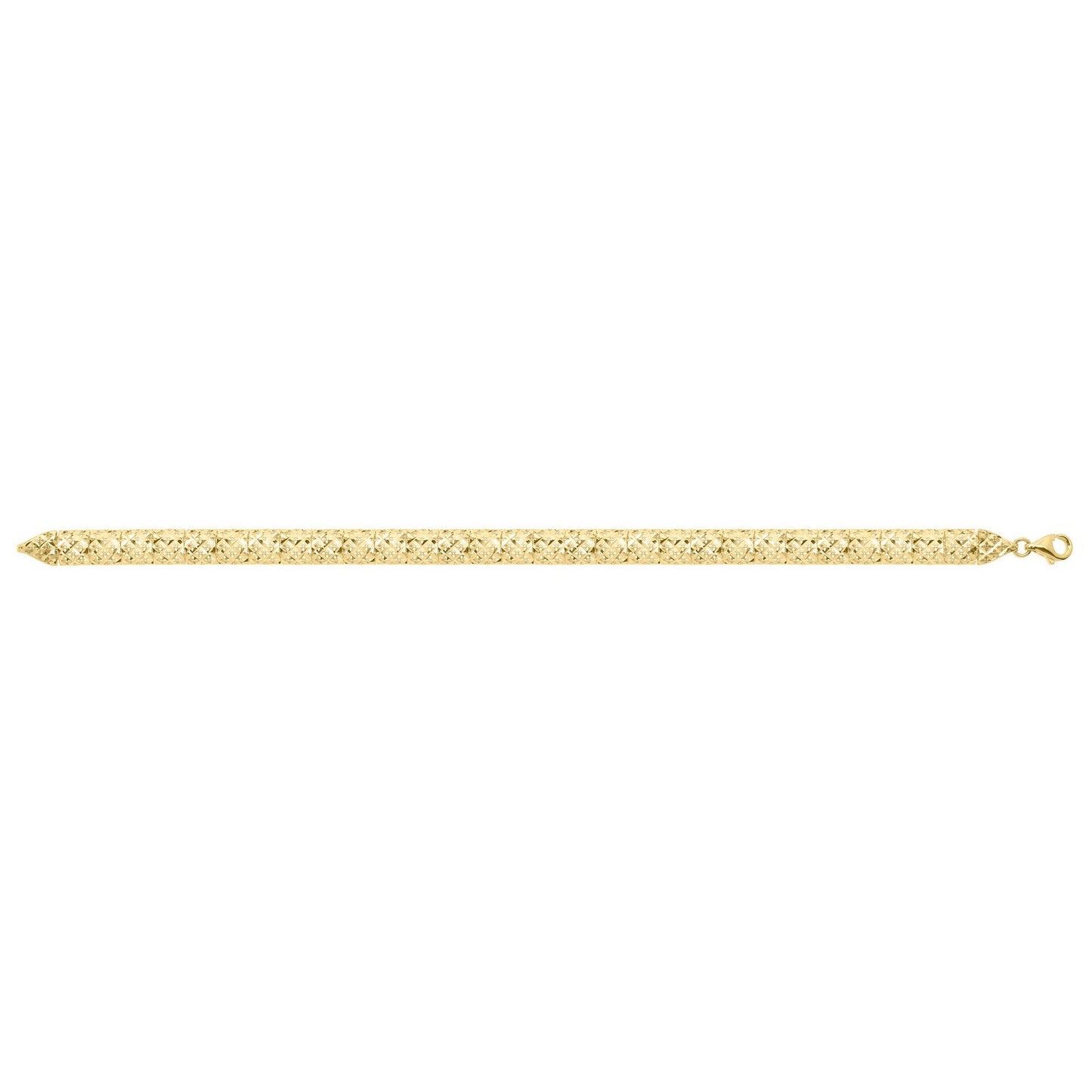 10K Yellow Gold Diamond Cut Square Link Necklace