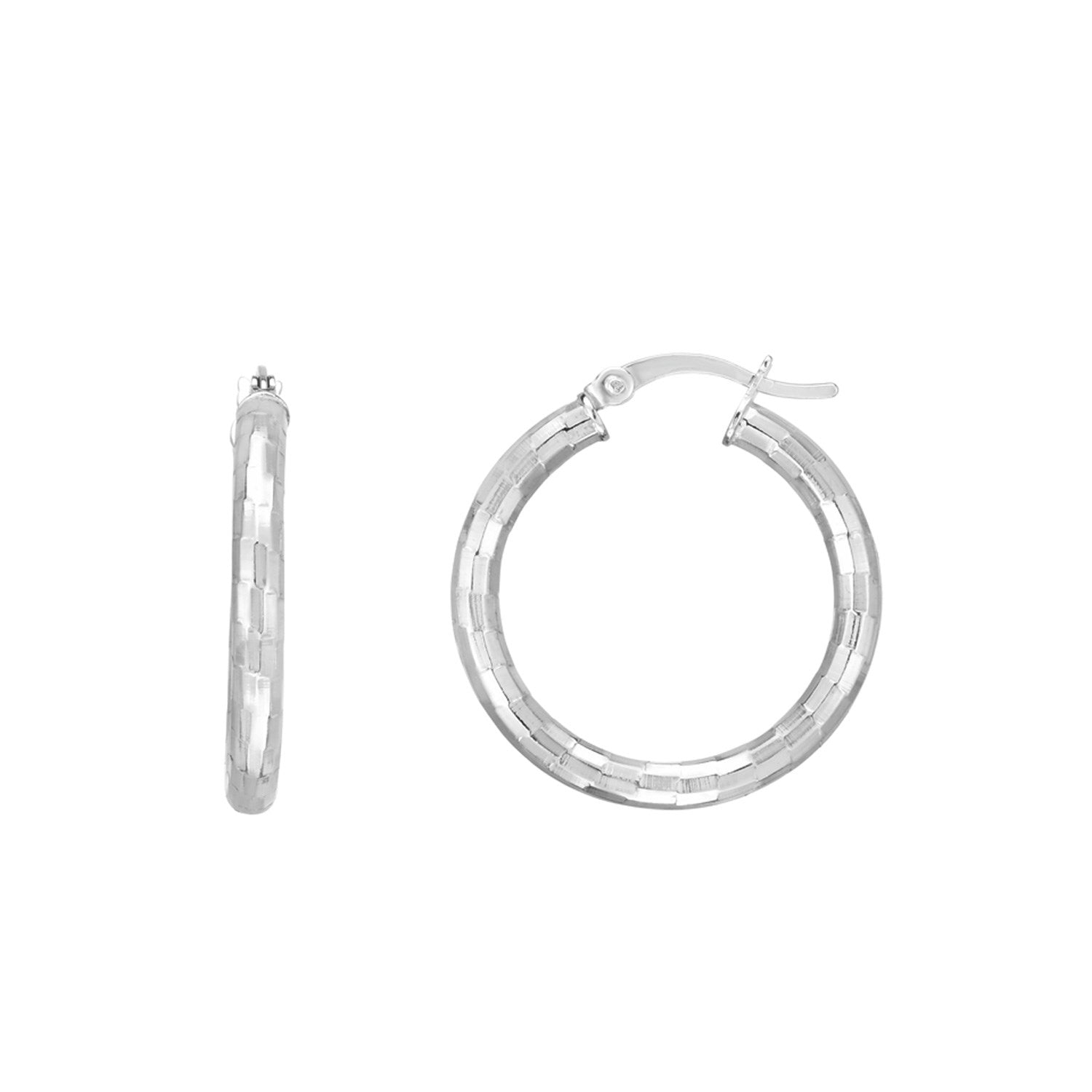 Sterling Silver Large Hoop Earrings with Hammered Texture(3x20mm) in a sleek high-contrast midnight luxury editorial style