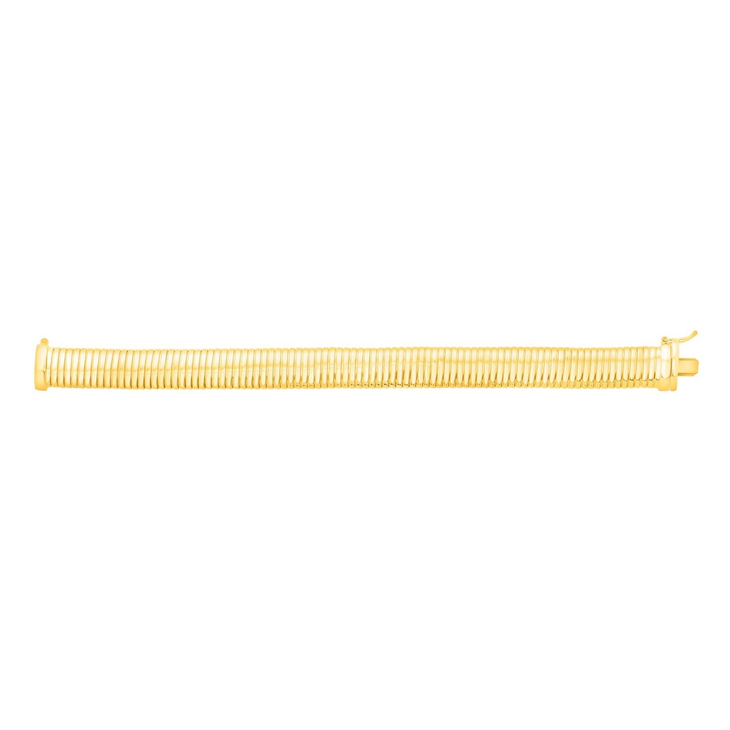 Sterling Silver Yellow Gold Plated Standard Thick Tubogas Bracelet (12.00 mm)