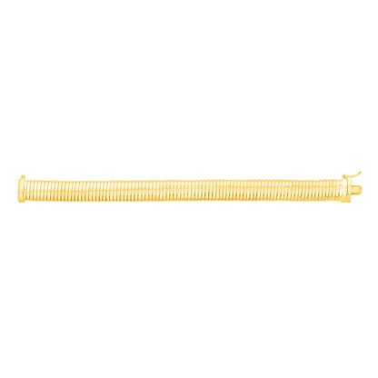 Sterling Silver Yellow Gold Plated Standard Thick Tubogas Bracelet (12.00 mm)