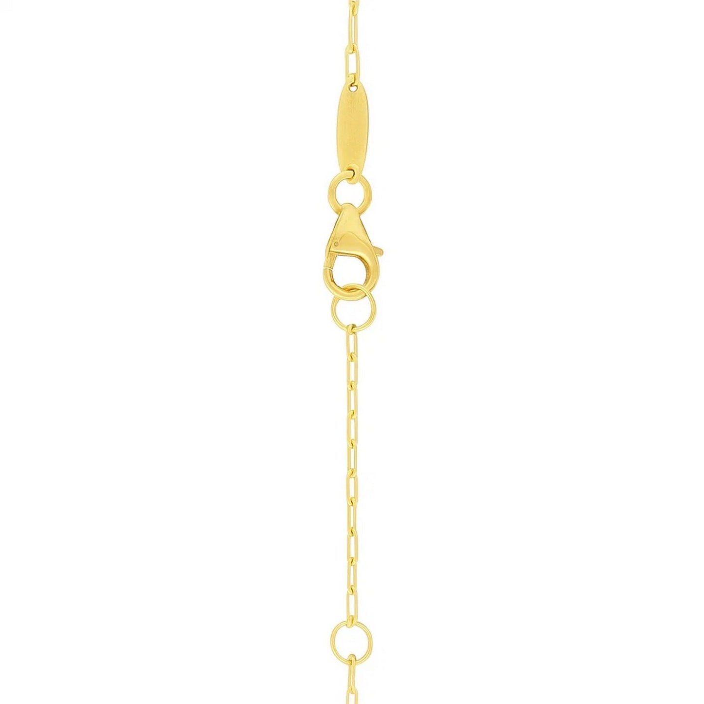 14k Yellow Gold Polished Heart Link Chain Necklace