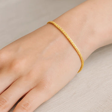 Fine Wheat Chain Bracelet in 10k Yellow Gold (3.00 mm)