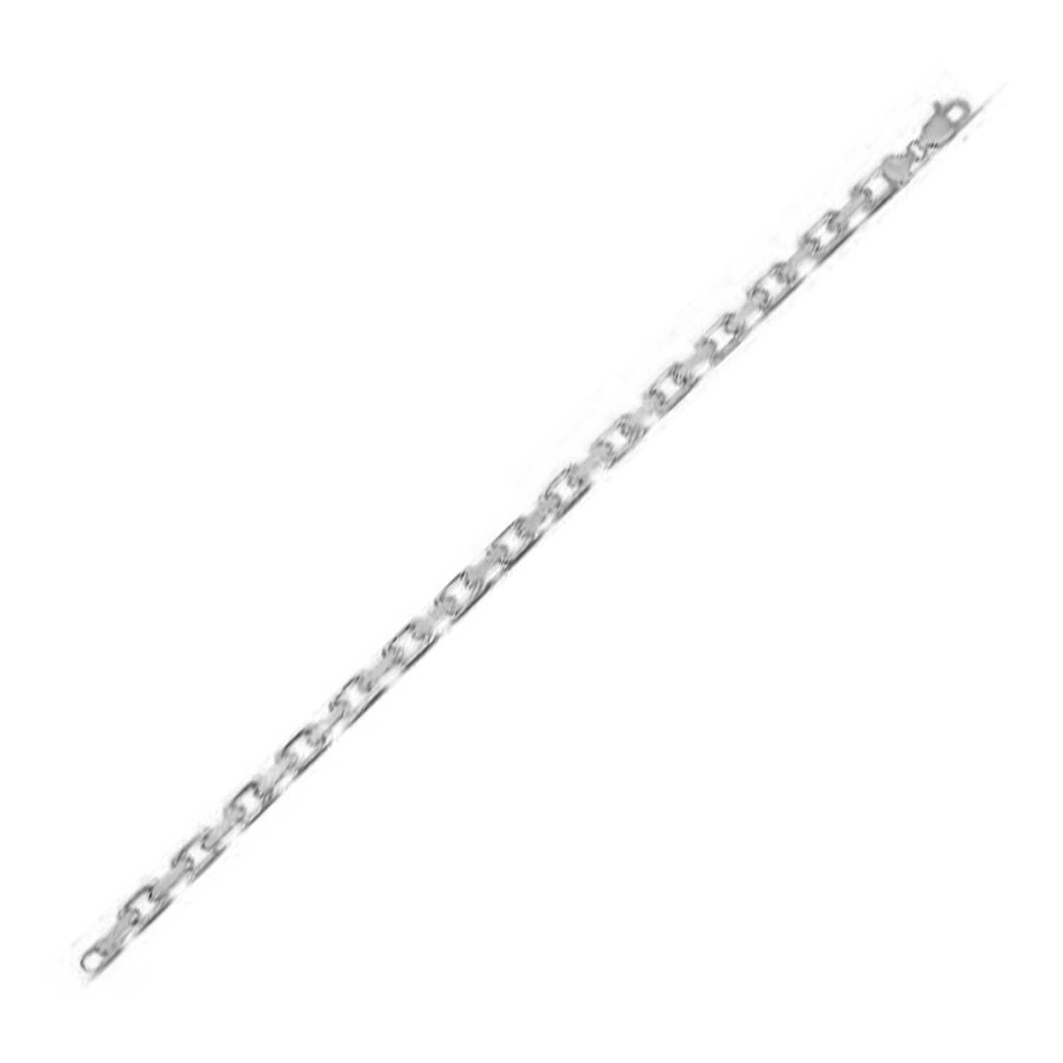 14k White Gold French Cable Chain Bracelet (4.80 mm) in a sleek high-contrast midnight luxury editorial style