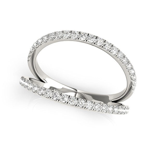 14k White Gold Diamond Split Band Ring (1/4 cttw) in a sleek high-contrast midnight luxury editorial style