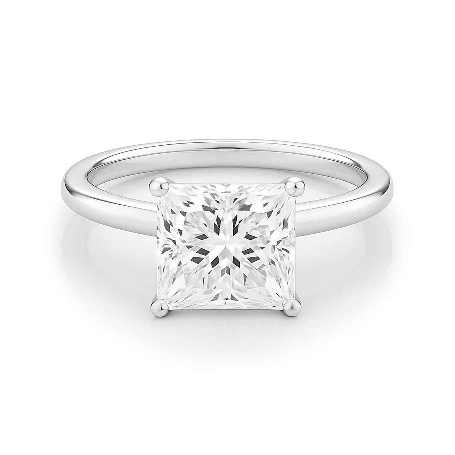 14k white gold ring set with lab-grown diamonds