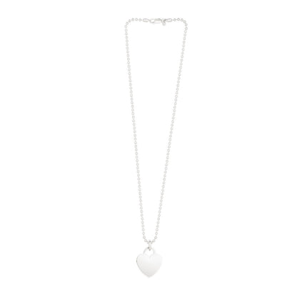 Sterling Silver Rhodium Plated Heart Charm Necklace