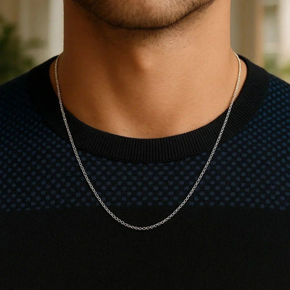 14k White Gold Diamond Cut Rolo Chain (1.10 mm) - Peelerie