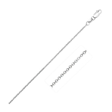 14k White Gold Diamond Cut Rolo Chain (1.10 mm) - Peelerie