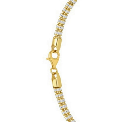 Sterling Silver with Gold Plated Ice Barrel Chain (4.00 mm)