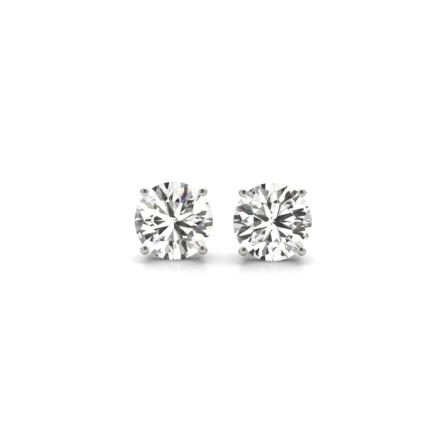 2 cttw Certified IGI Lab Grown Round Diamond Stud Earrings 14k White Gold(G/VS2) in a sleek high-contrast midnight luxury edi