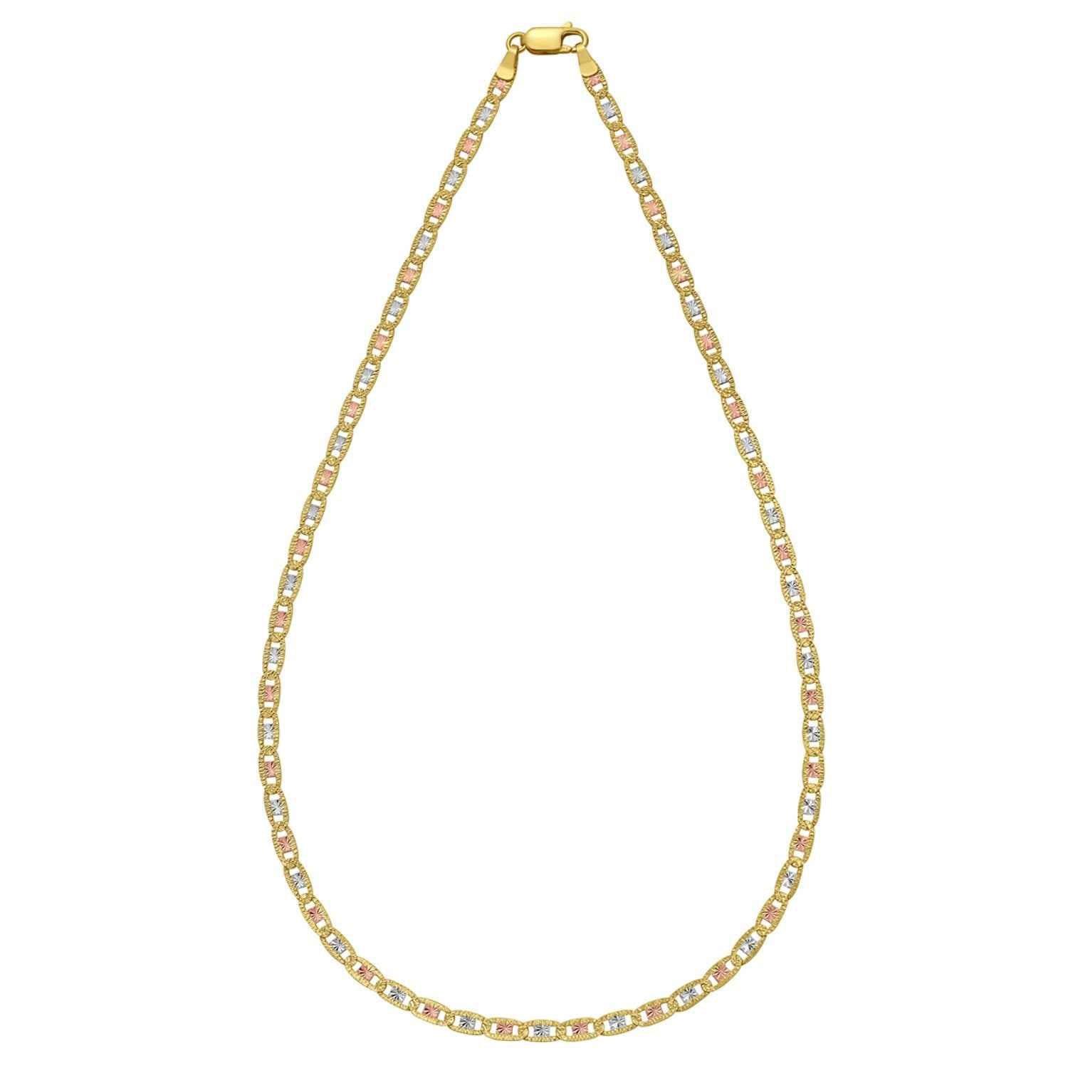 14k tri-colour gold chain